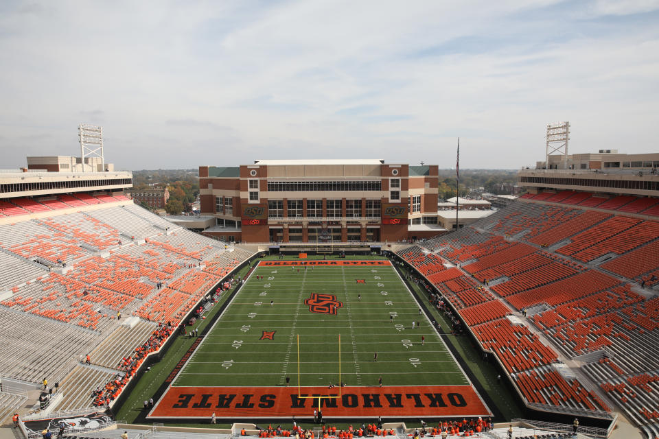 STILLWATER, OK - NOVEMBER 04: Boone Pickens Stadium pre Bedlam 2017  a college football game between the Oklahoma Sooners and the Oklahoma State Cowboys on November 4, 2017, at the Boone Pickens Stadium in Stillwater, OK.  (Photo by David Stacy/Icon Sportswire via Getty Images)