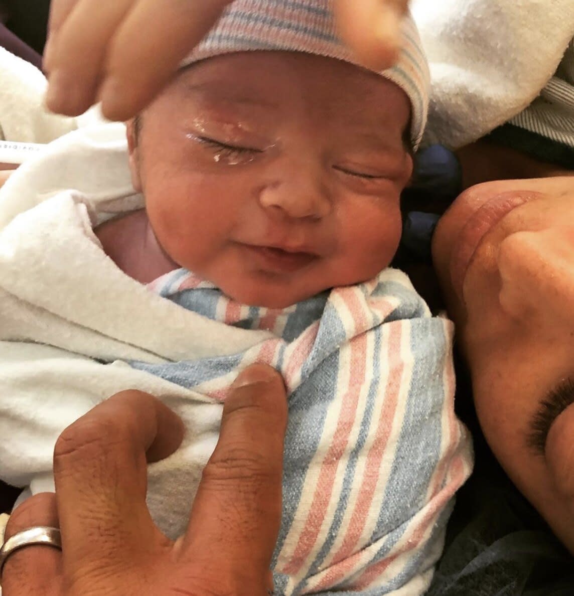 Mario Lopez and wife Courtney welcome a new baby boy Santino Rafael Lopez on July 8, 2019. "It's a BOY!!!! Healthy, beautiful baby boy...Mrs. Lopez came through like a Champ!"