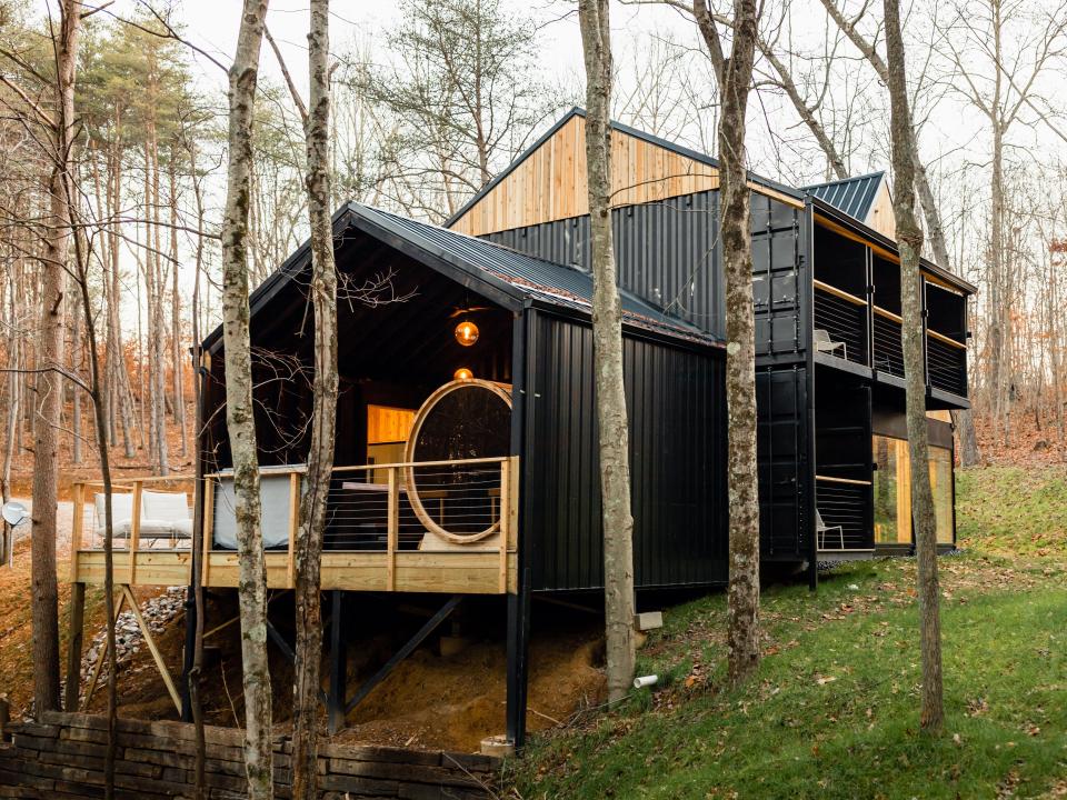 The Hygge Box Hop sauna and hot tub.