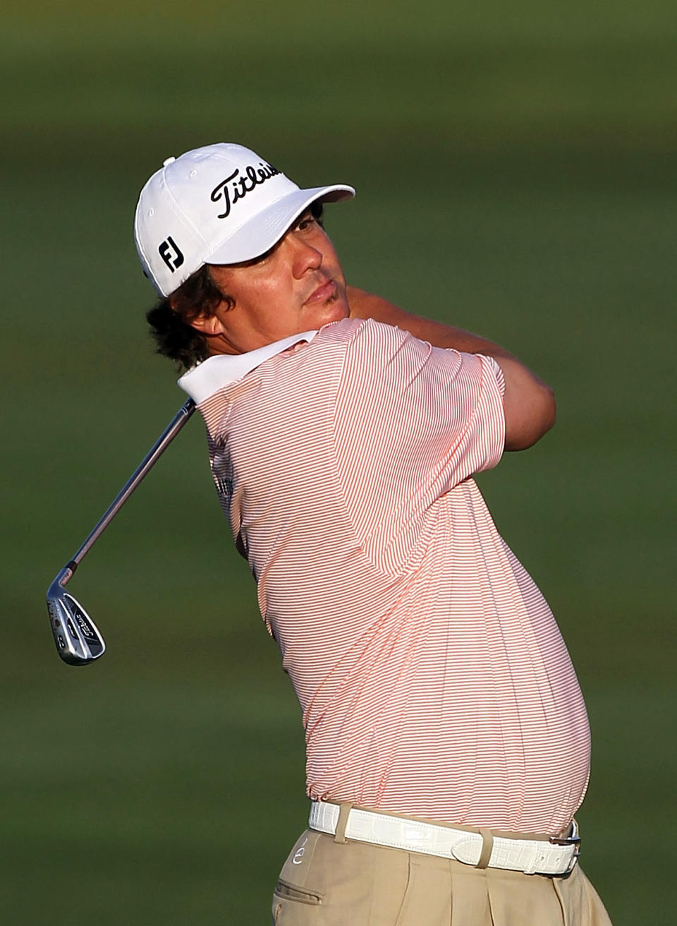 Jason Dufner hits a shot on the 11th hole during the second round of the Arnold Palmer Invitational in Orlando, Florida. (AFP Photo/Sam Greenwood)