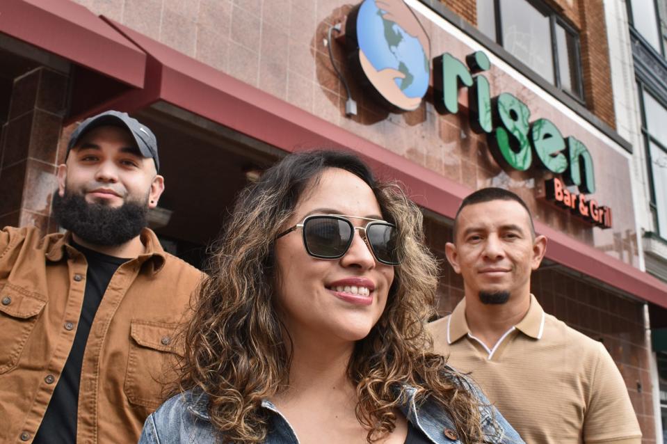 Elvis and Maria Verdezoto and Nick Melgar are the owners of Origen Bar & Grill at 159 South Main St., Fall River.