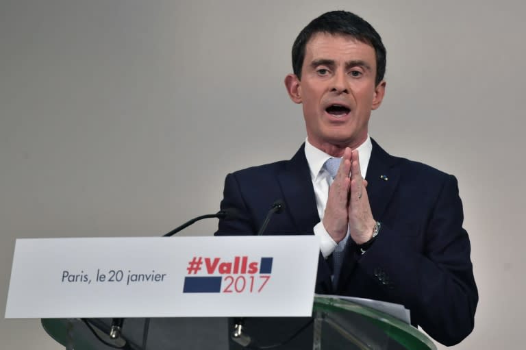 French Prime Minister Manuel Valls quit his cabinet and was the favourite to win the socialist presidential nomination when the seven candidates began campaigning