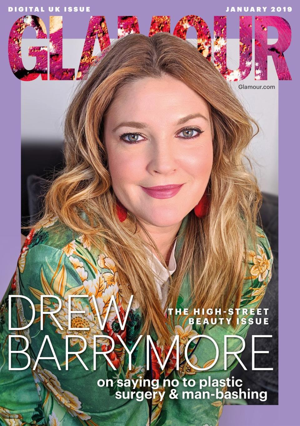 Cover star: Actress Drew Barrymore (Glamour Magazine)