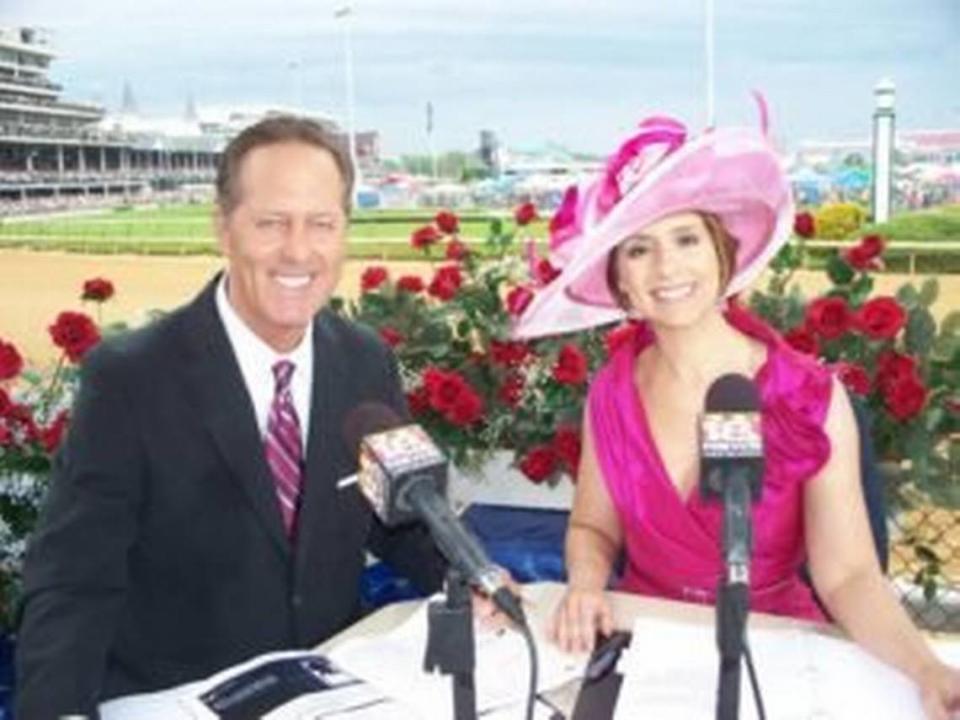 Nancy Cox with former co-anchor Kevin Christopher at the Kentucky Derby. Cox has been with WLEX-TV 18, the Lexington NBC affiliate, since 1992.