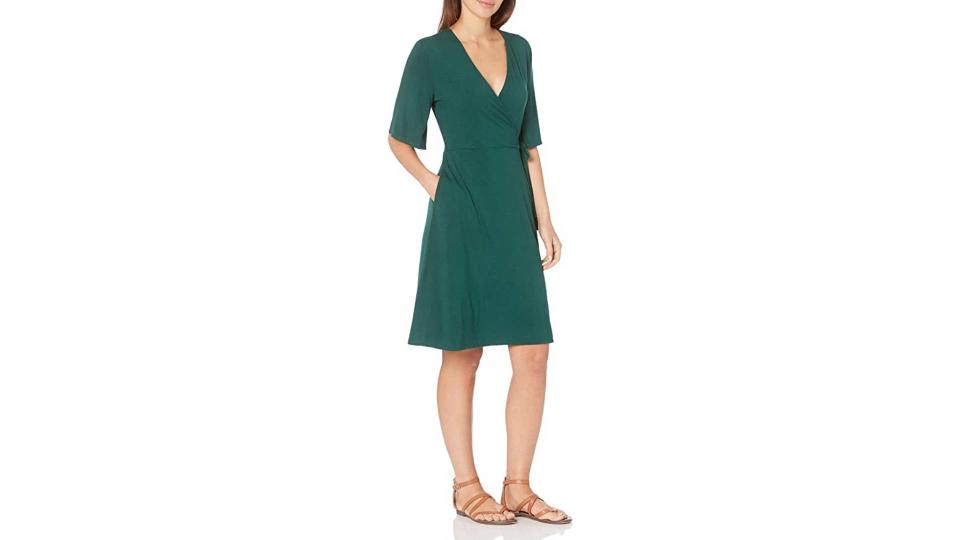 Amazon Essentials Women's Kimono Sleeve Faux Wrap Dress (Photo: Amazon)
