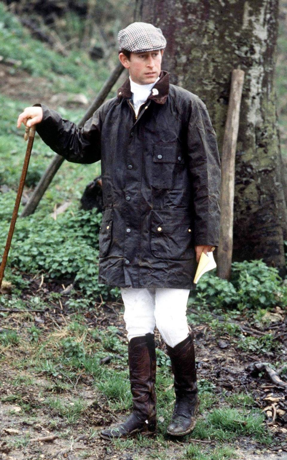 Royal seal of approval: then-Prince Charles wore a green Barbour jacket in 1978