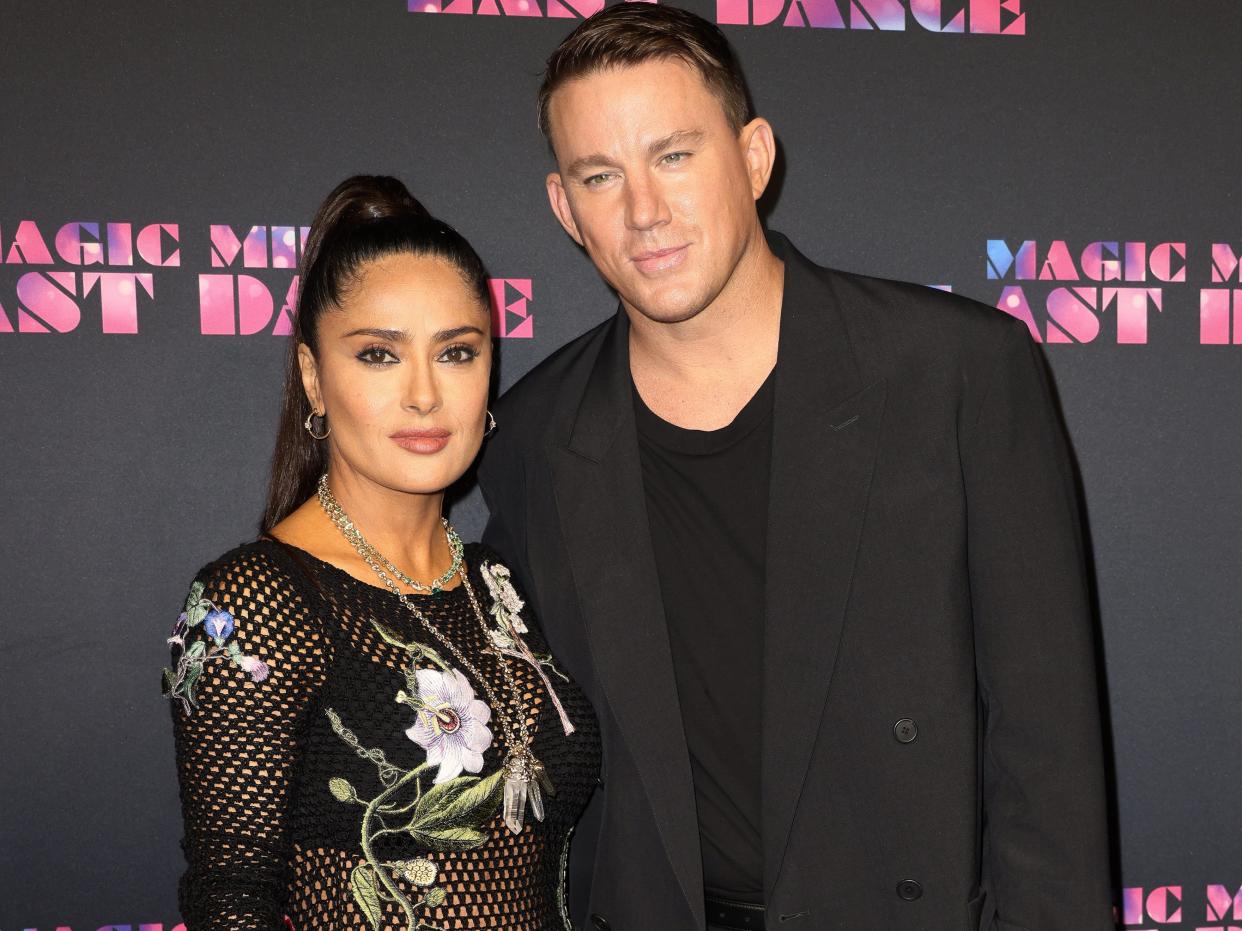 Salma Hayek Pinault and Channing Tatum at the Magic Mike's Last Dance premiere.