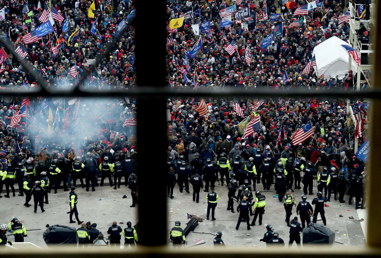 Image: Protesters outside the Capitol (Olivier Douliery / AFP - Getty Images)