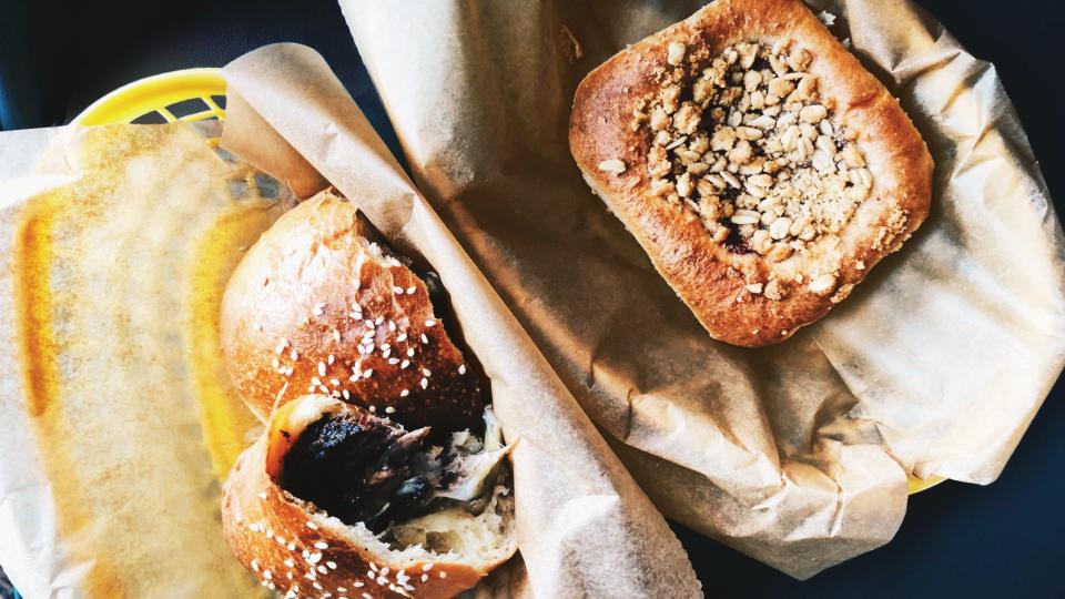 Brisket and PB& J kolaches at Batch in Austin.