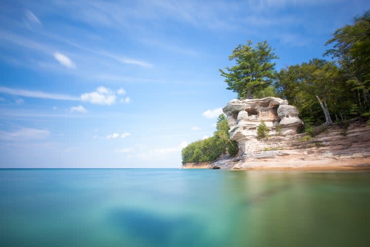 <span class="article__caption">Chapel Rock, Pictured Rocks National Lakeshore, Michigan, is part of a jaw-dropping section of coastline.</span> (Photo: Rudy Malmquist/Getty)