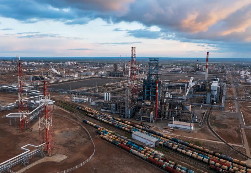 A general view shows the oil refinery of the Lukoil company in Volgograd