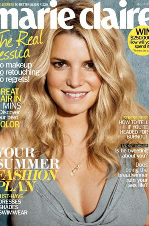Jessica Simpson on the May 2010 cover of "Marie Claire."