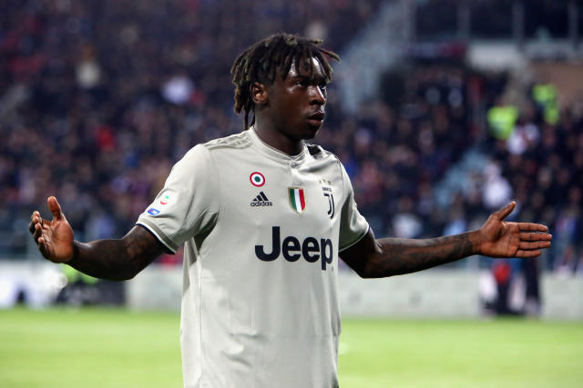 Moise Kean responds to abuse from Cagliari fans (Getty)
