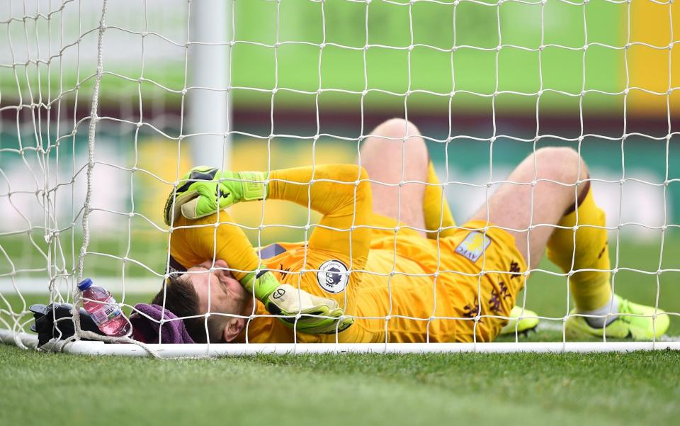 Tom Heaton suffered his problem while falling awkwardly trying to save Chris Wood's strike - Getty Images Europe