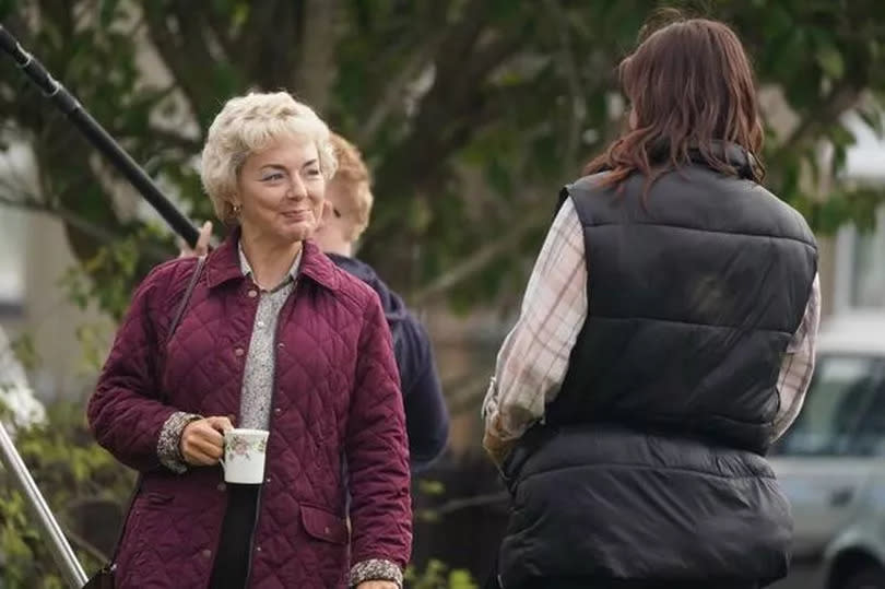 Sheridan Smith on set filming for new ITV drama I Fought the Law in Shiremoor, North Tyneside.