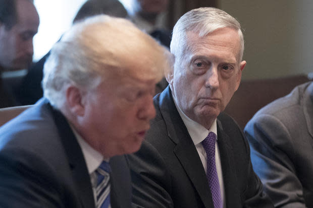 Jim Mattis and President Trump 