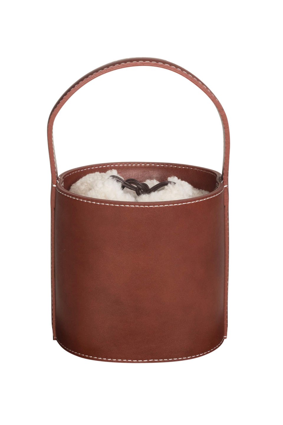 <p>Calfskin bucket bag, STAUD, $375, visit staud.clothing</p>