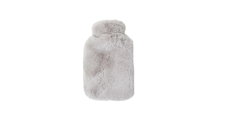 Mini luxe faux fur hot water bottles grey 