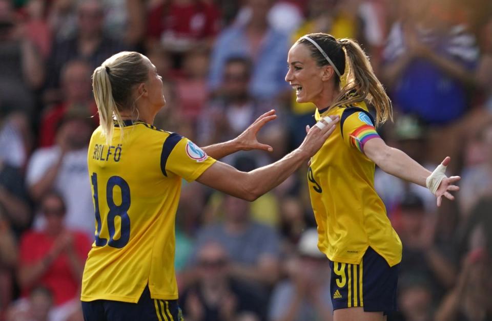 Kosovare Asllani, right, starred for Sweden (Nick Potts/PA) (PA Wire)