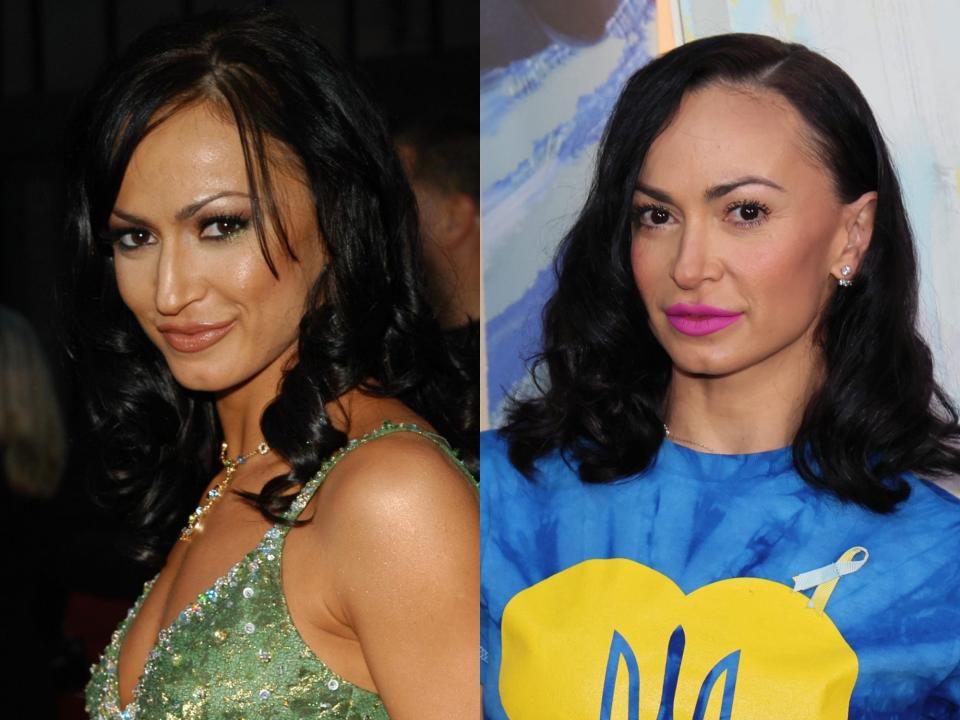 Karina Smirnoff in 2006 and 2022.