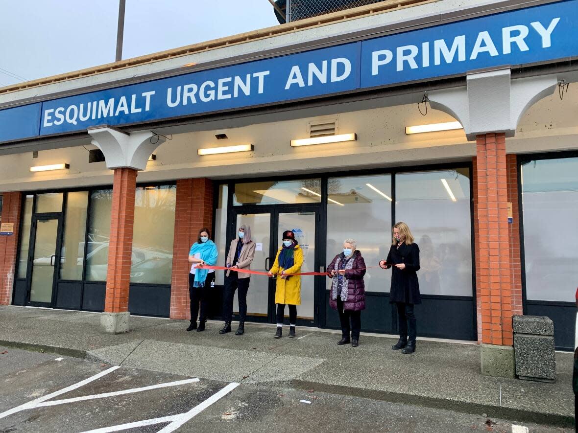 Officials open the permanent location of the Esquimalt Urgent and Primary Care Centre on Dec. 6, 2021.  (Kathryn Marlow/CBC - image credit)