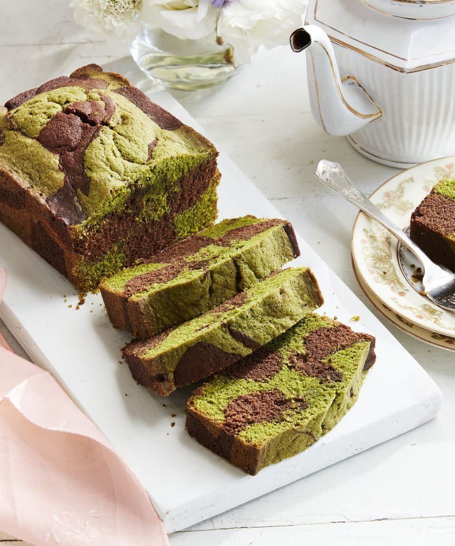 chocolate matcha swirl pound cake