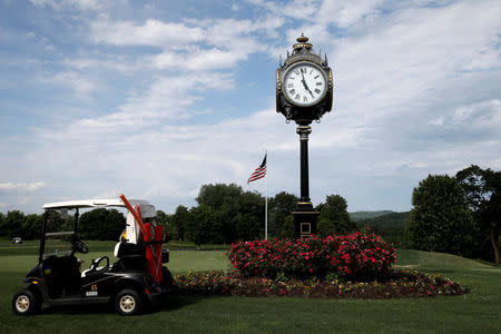 FILE PHOTO - The putting green and clock is pictured at the Trump National Golf Club Westchester in Briarcliff Manor, New York, U.S. on June 7, 2016. REUTERS/Mike Segar/File Photo