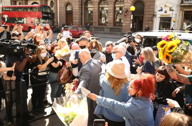 Actor Johnny Depp arrives at the High Court in London for the final day of hearings in his libel case