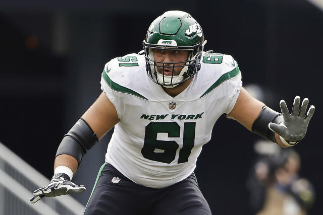 New York Jets offensive tackle Max Mitchell (61) blocks during an NFL  football game, Sunday, Oct. 2, 2022, in Pittsburgh, PA. (AP Photo/Matt  Durisko Stock Photo - Alamy