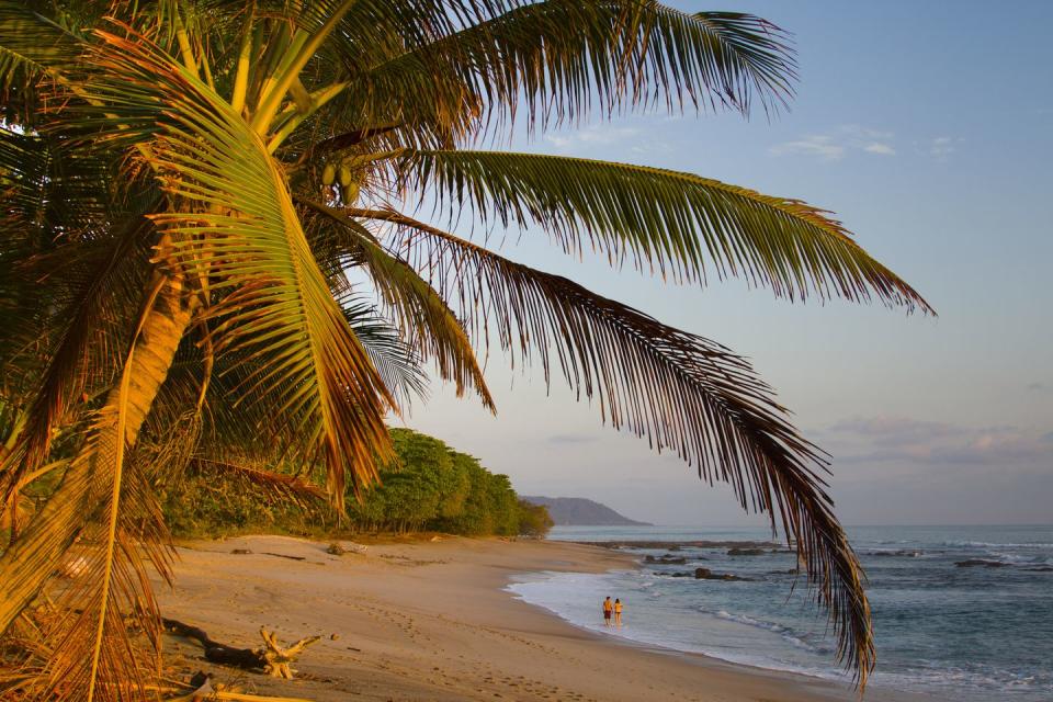 costa rica, santa teresa beach at sunset