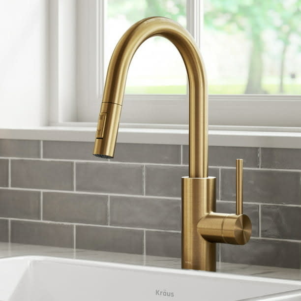 the gold-tone faucet