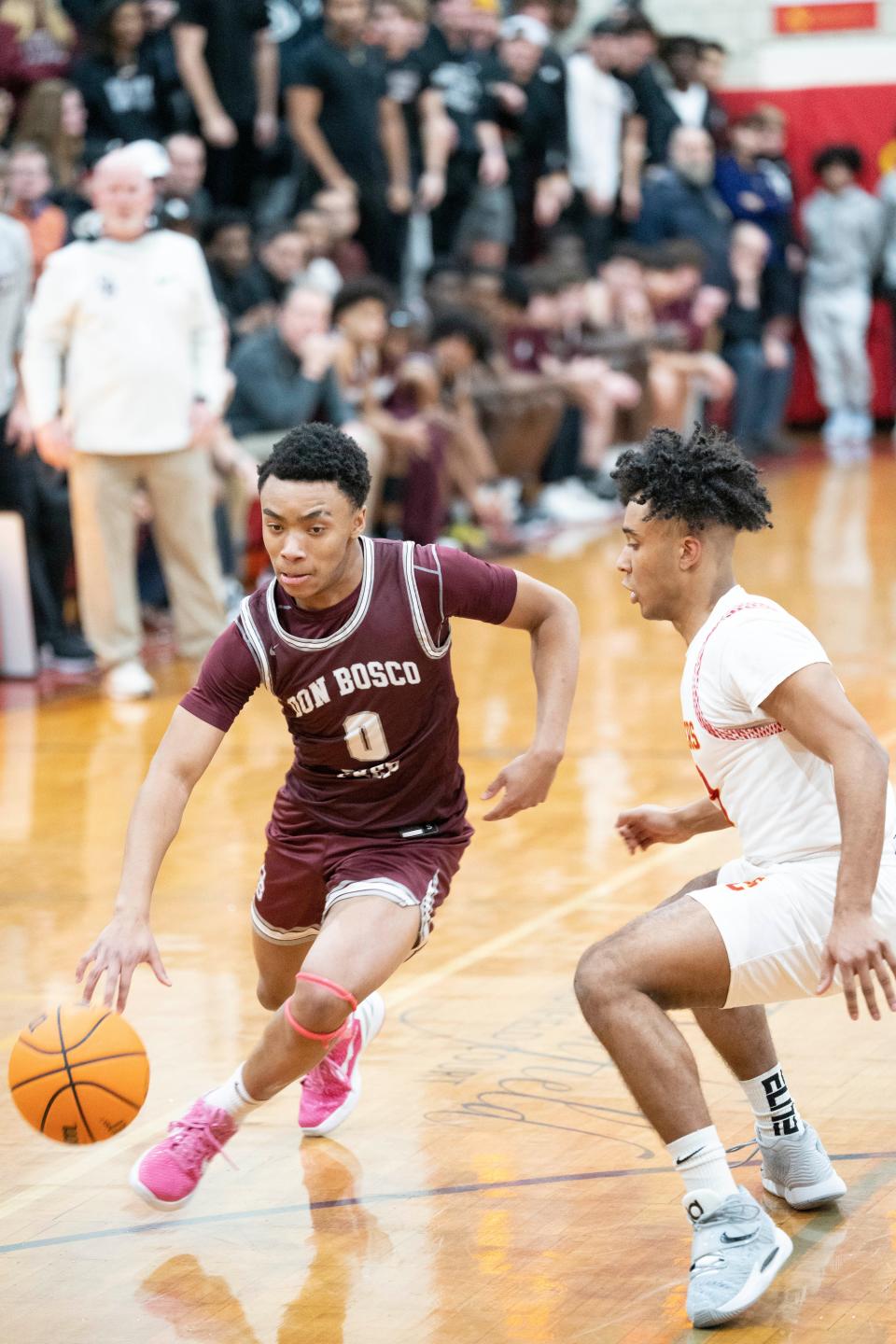 Don Bosco boys basketball at Bergen Catholic on Thursday, January 12, 2023. DB #0 Isaiah Brown.