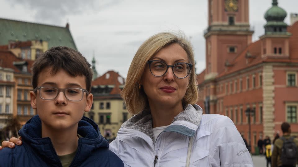 Anna Martynenko fled to Poland with her sons, in the first weeks of the war in Ukraine. - Rob Picheta/CNN
