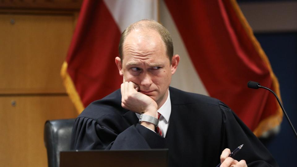 Scott McAfee, Fulton County superior court judge, at the Fulton County Courthouse in Atlanta, Georgia, US, on Thursday, Feb. 15, 2024.