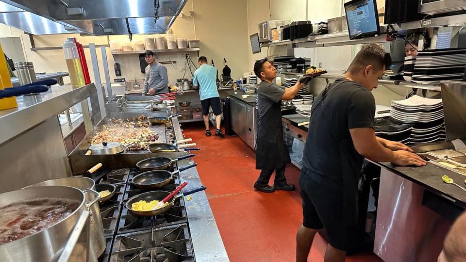 The kitchen is a busy place at Eggtown Breakfast & Lunch, 5820 Ranch Lake Blvd. #102, near Lakewood Ranch.