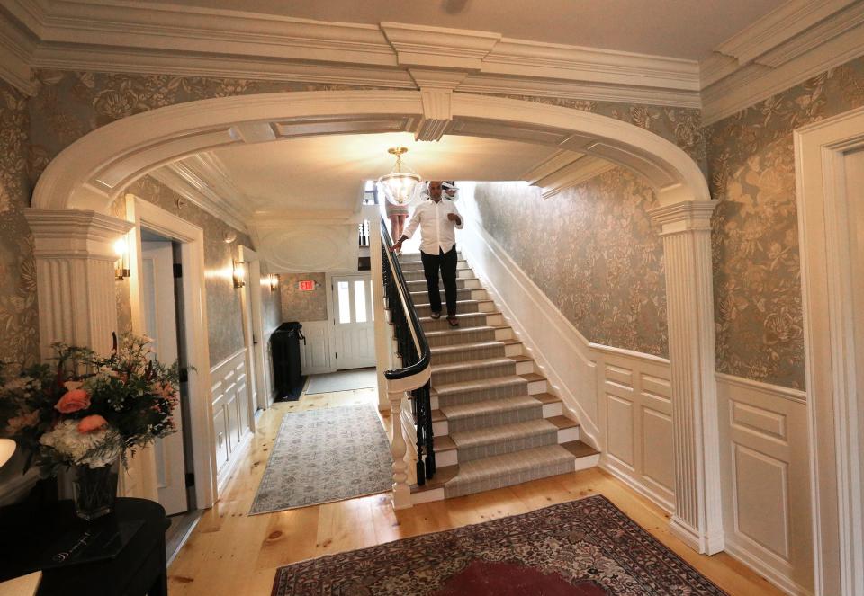 Restored details of the entryway of the Davenport Inn in Portsmouth showcases history and architectural design of the 1700s.