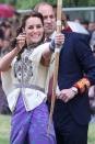 <p>Go Kate go! The Duchess takes a shot at archery in Thimphu, <a href="https://www.harpersbazaar.com/celebrity/latest/g7102/kate-middleton-india-bhutan-royal-visit/" rel="nofollow noopener" target="_blank" data-ylk="slk:Bhutan;elm:context_link;itc:0;sec:content-canvas" class="link ">Bhutan</a>. </p>