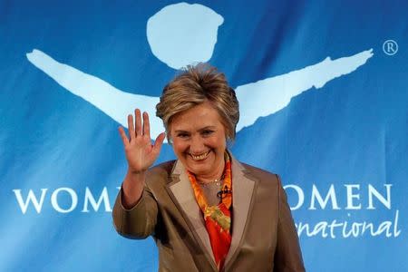 Former U.S. Secretary of State Hillary Clinton takes part in the Women for Women International Luncheon in New York City, New York, U.S., May 2, 2017. REUTERS/Brendan McDermid