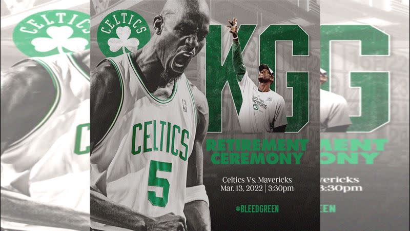 賈奈特（Kevin Garnett）似乎不太認同湖人的新任教練人選。（圖／翻攝自塞爾提克推特）