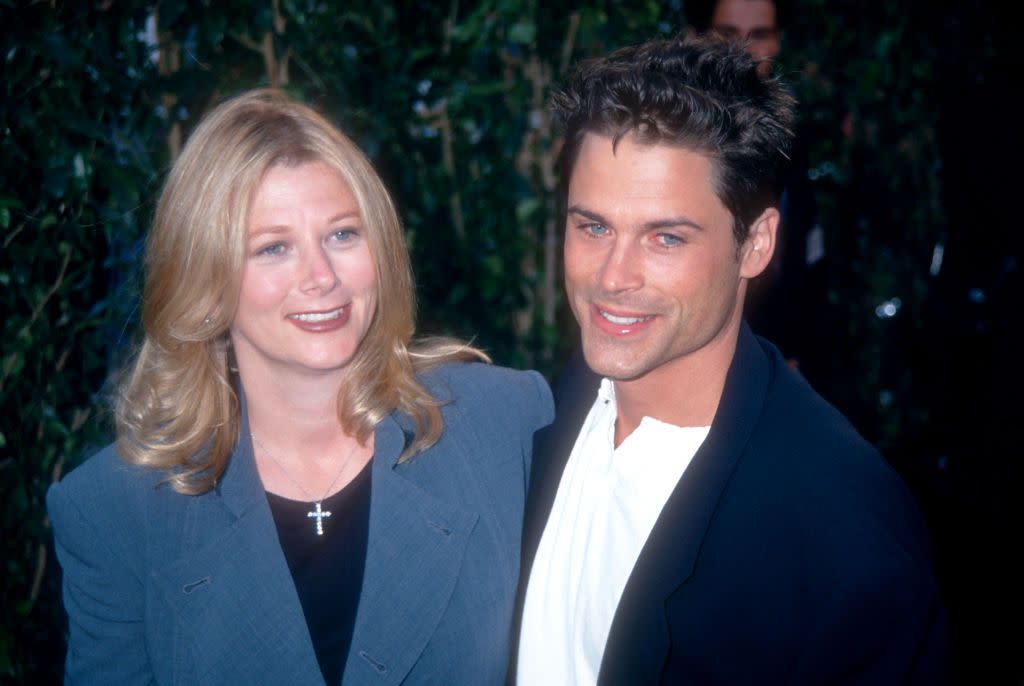 Actor Rob Lowe and wife Sheryl Berkoff attend the 'True Lies' Westwood Premiere on July 12, 1994 at the Mann Village Theatre in Westwood, California.