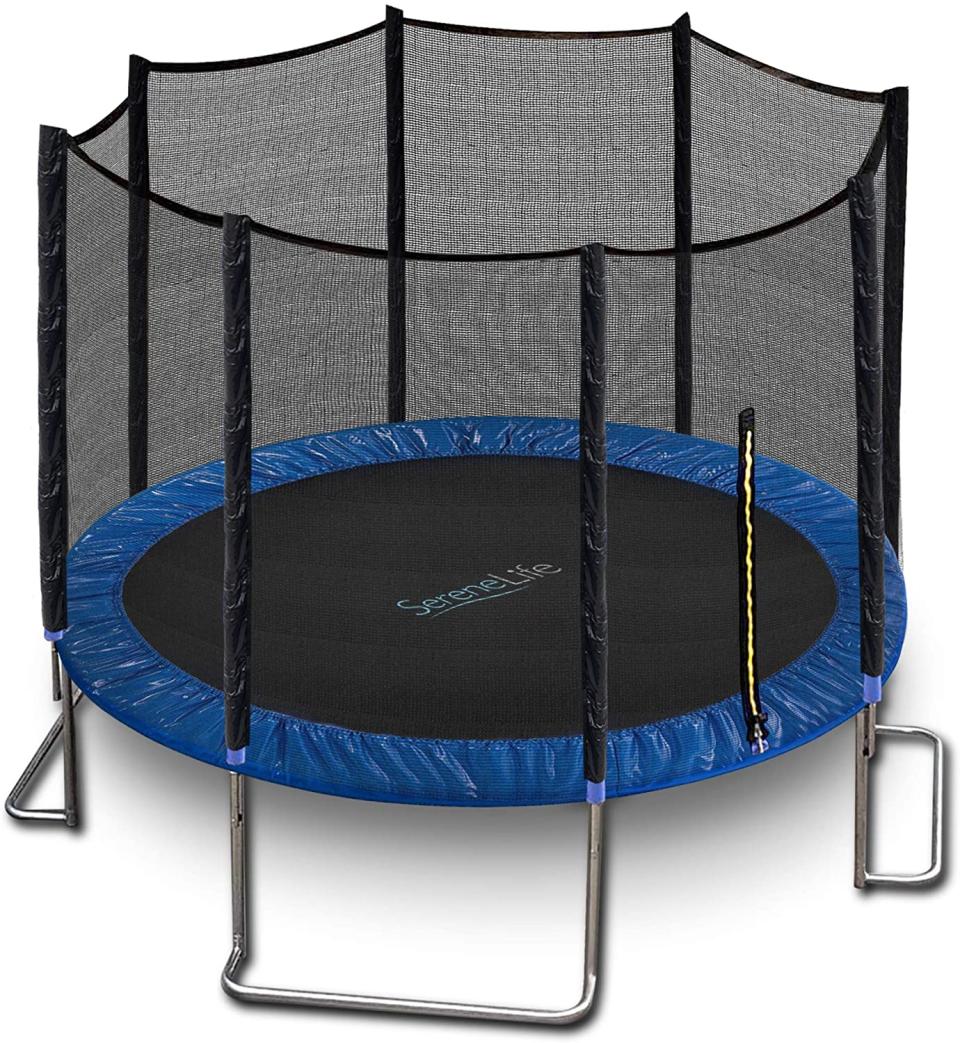 Outdoor Trampoline with Enclosure 12FT. Image via Amazon.