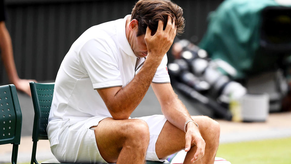 Roger Federer was shattered after the loss. (Photo by Matthias Hangst/Getty Images)