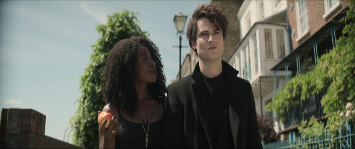 (L to R) Kirby Howell-Baptiste as Death, Tom Sturridge as Dream in episode 106 of The Sandman. (Courtesy Of Netflix)