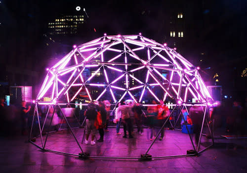 Part of the Digital Forest on Martin Place