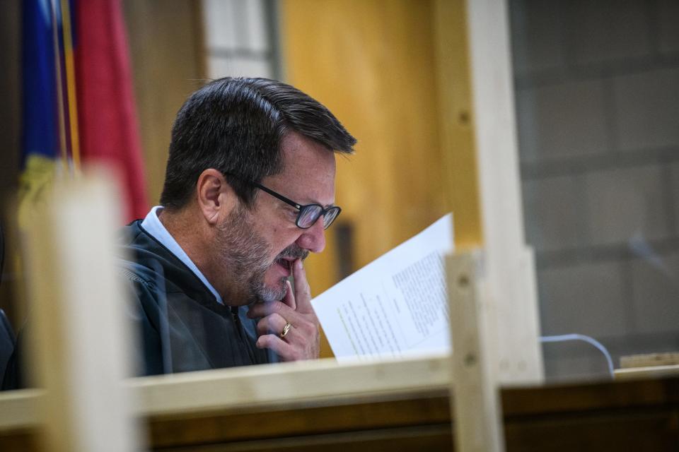 Judge Jim Ammons on Sept. 1, 2022, listens to arguments on whether the Vote Yes referendum will get on the November election ballot after the City Council blocked it.