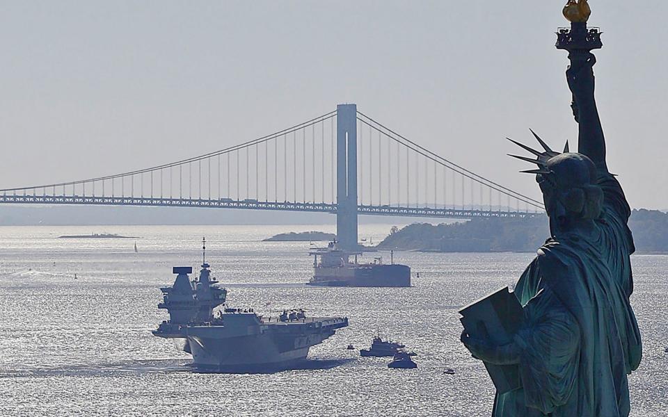 Arrival into New York Harbour marked the start of an historic visit to the US city on October 19, 2018 -  AFP