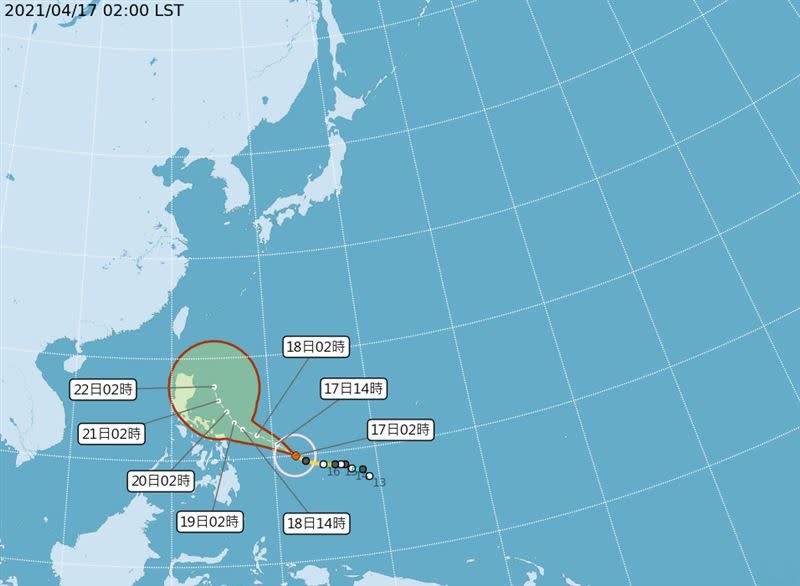 吳德榮分析舒力基路徑大幅西修恐怕也無力解旱。（圖／翻攝自中央氣象局）