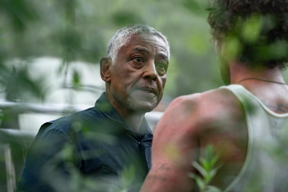 Gray (Giancarlo Esposito) in a heated confrontation with Colin (Skeet Ulrich” in “Parish.” Alyssa Moran/AMC