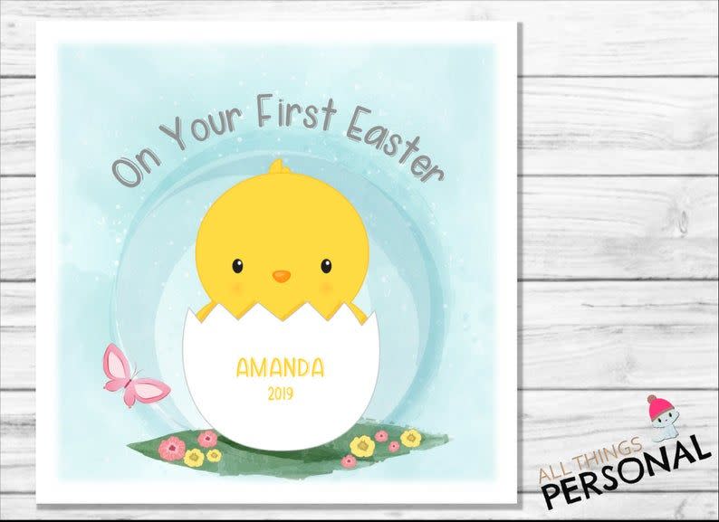 18) Personalized Baby Easter Card