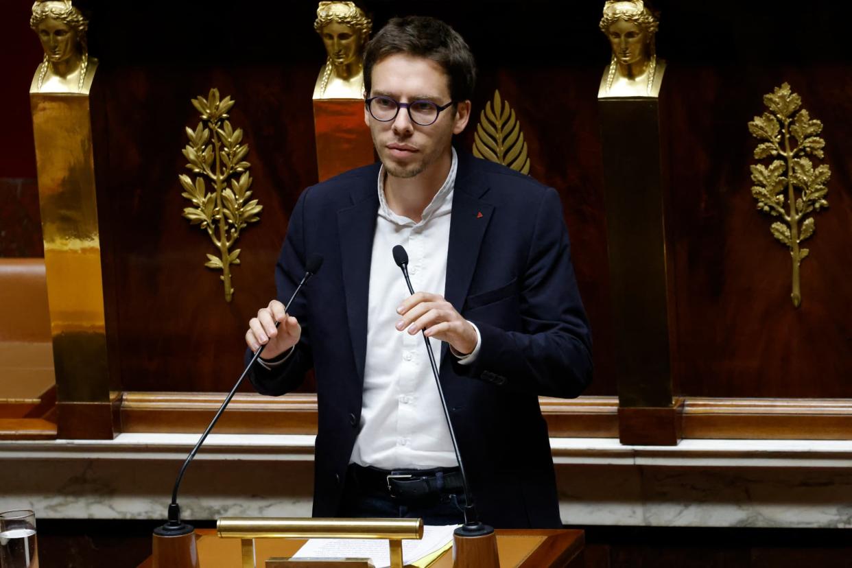 Hadrien Clouet à l'Assemblée nationale le  3 octobre 2022  - Ludovic MARIN / AFP